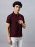 Classic Comfort: Men's 100% Cotton Polo T-shirt Maroon